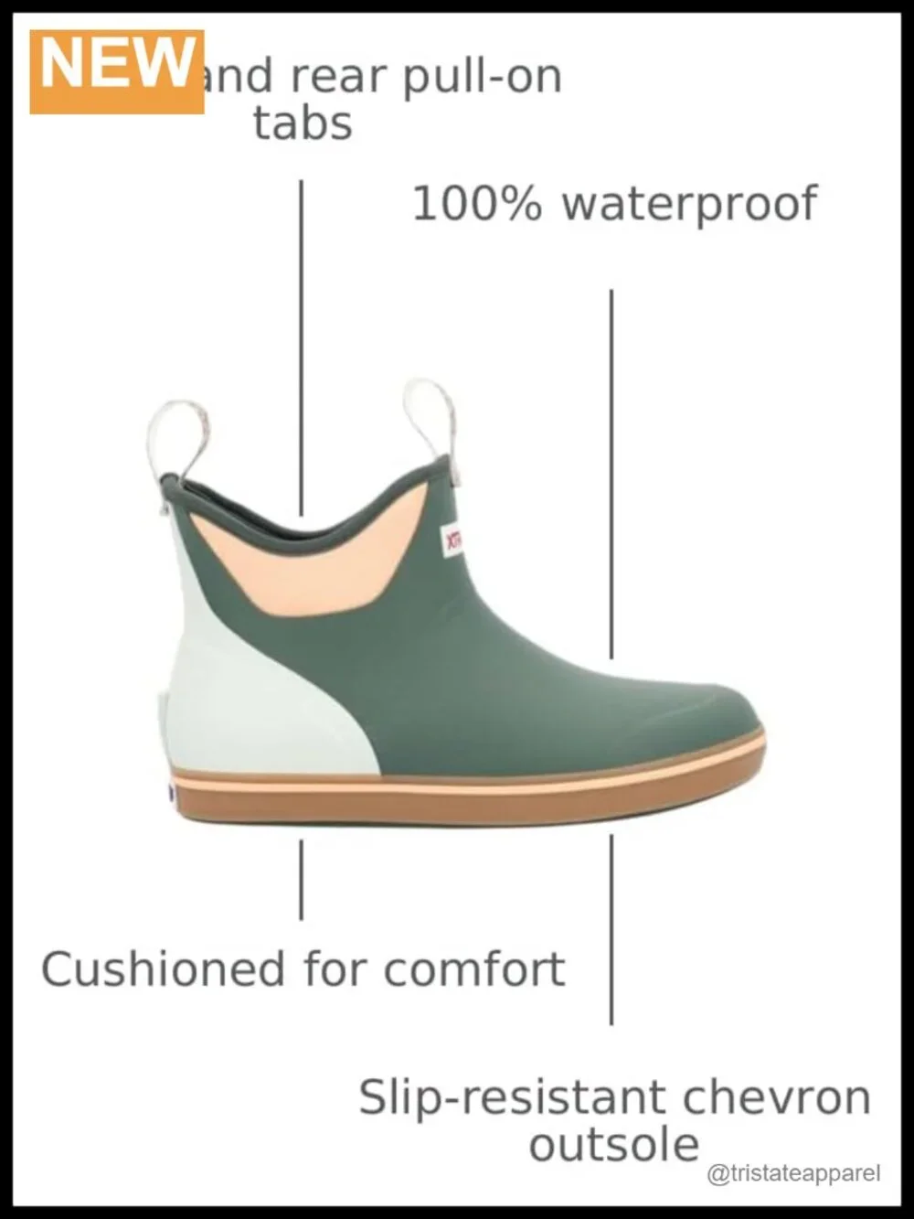 XTRATUF Ankle Deck Boot Waterproof Pull-On Neoprene